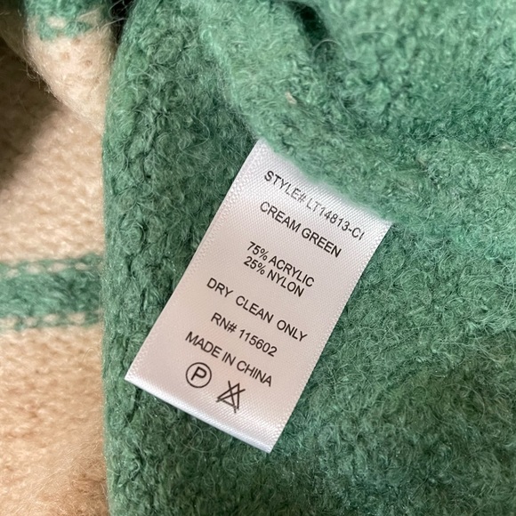 LUSH WOMEN'S SWEATER BEIGE STRIPED RIBBED KNIT PULLOVER Medium - Picture 9 of 10